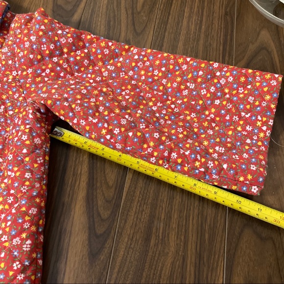 Red Floral Quilted House Coat Robe - Picture 4 of 10